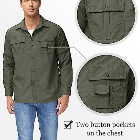 Convertible Long Sleeve Shirt - Picture 2 of 8